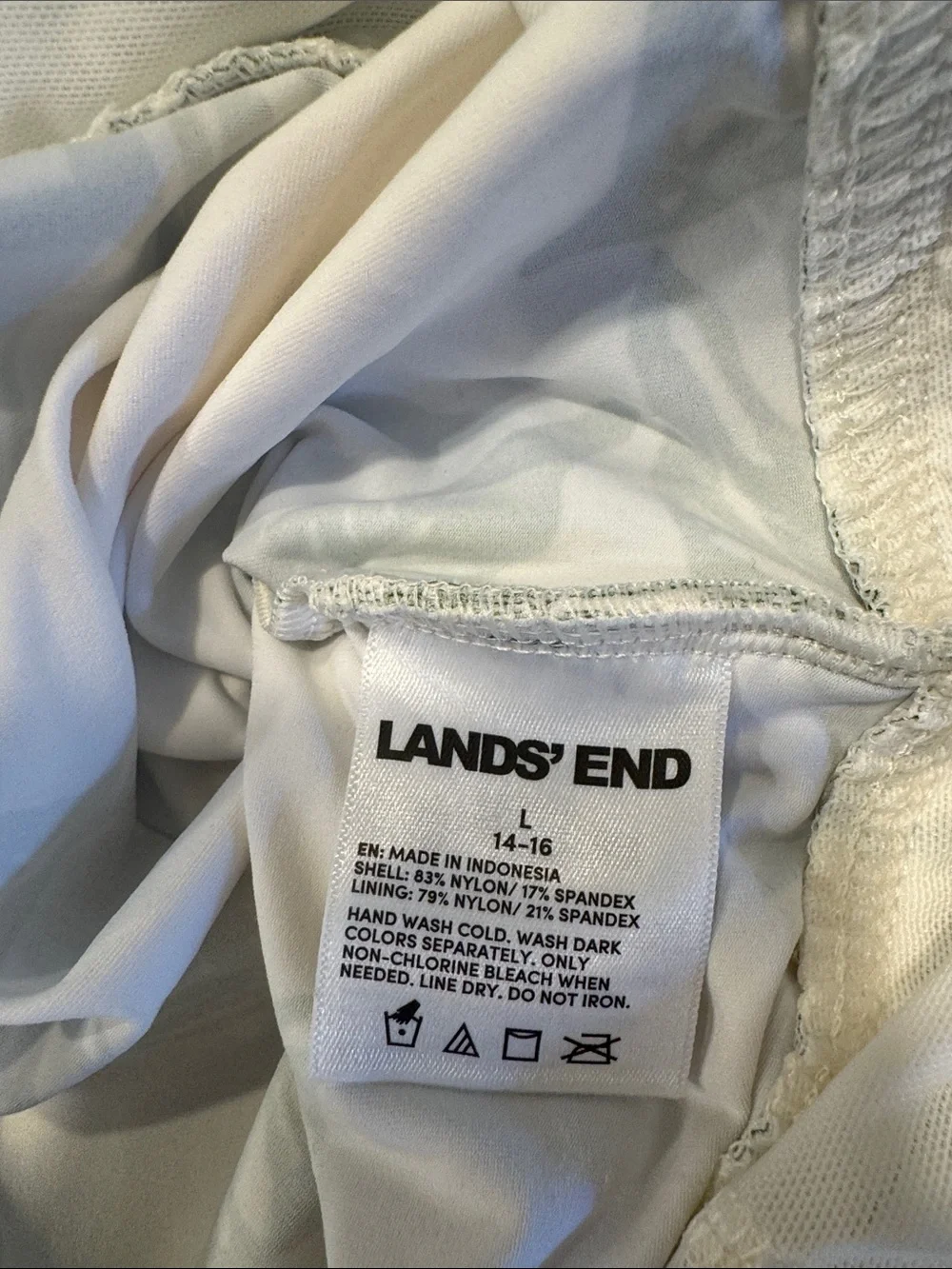 NWT Lands' End Cream Tankini with Green Leaf Print - Picture 10 of 12